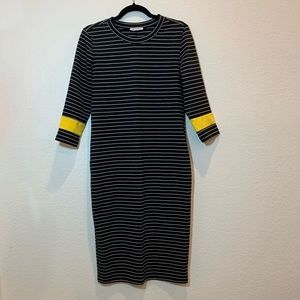 ZARA TRAFALUC Stripped Body-cob Dress